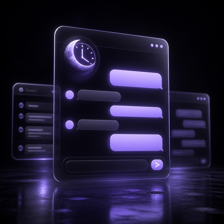 Mockup de interfaz de chat de atención al cliente 24/7 con IA